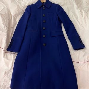 NWOT JCREW 00P Double Cloth Metro Coat Wool THINSULATE Blue Heather Majestic